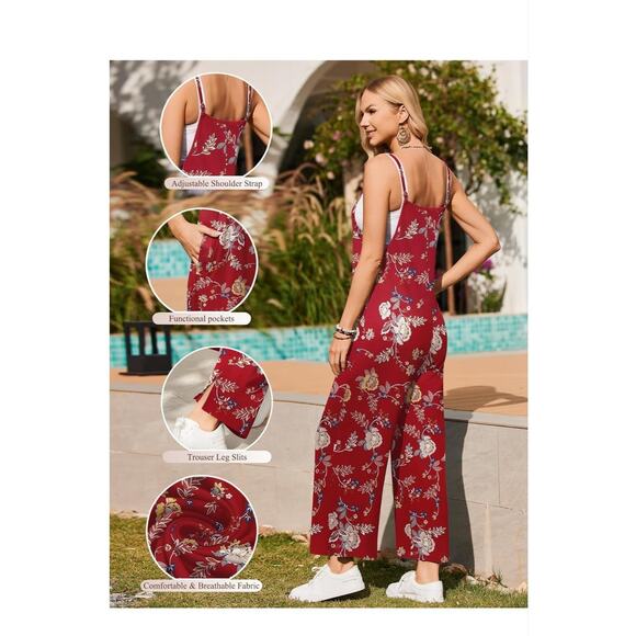 Sleeveless Jumpsuit Wide Leg with Pockets size XL - Picture 3 of 6